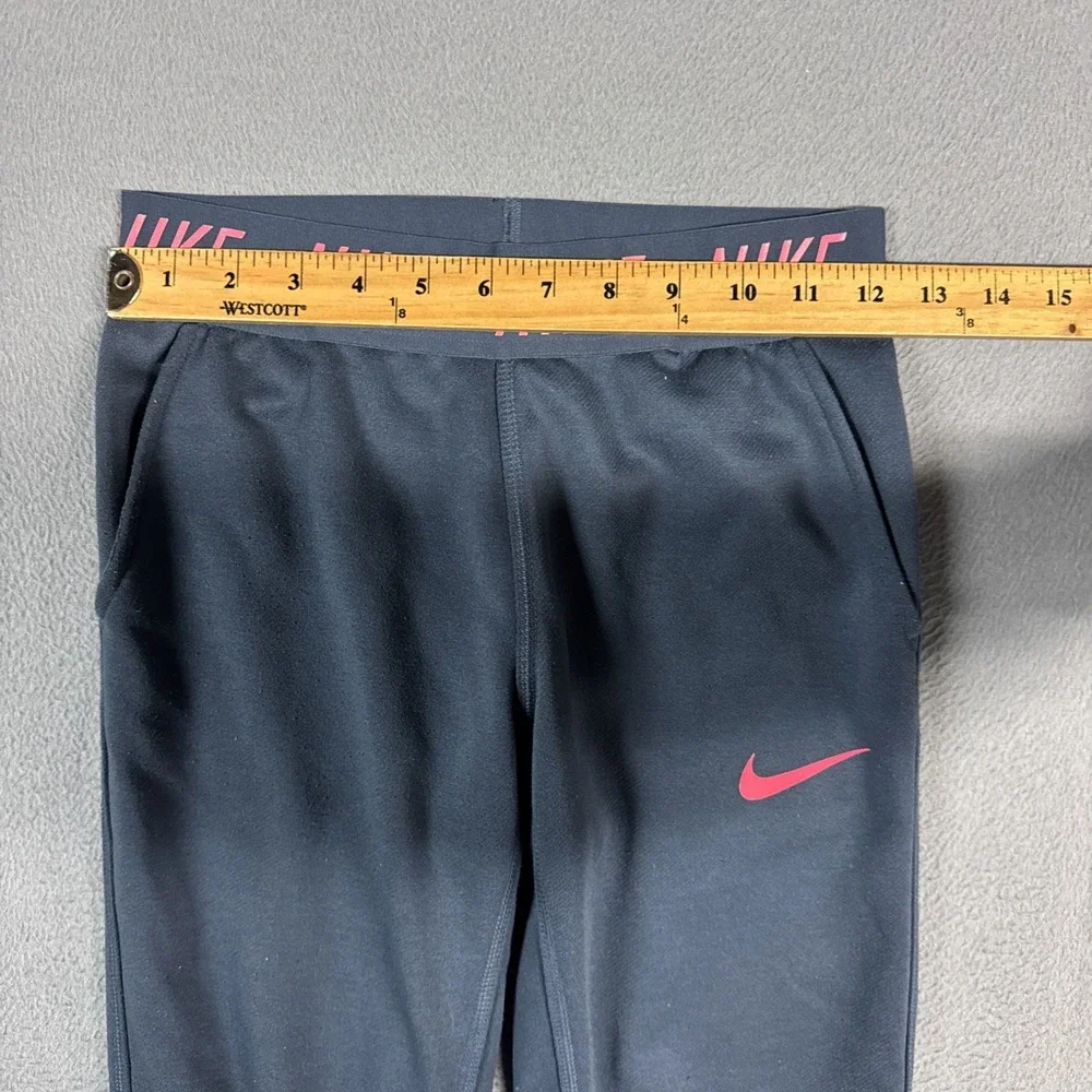 Nike Dri Fit Training Pants Womens Medium Blue Gray Straight Core Studio Stretch